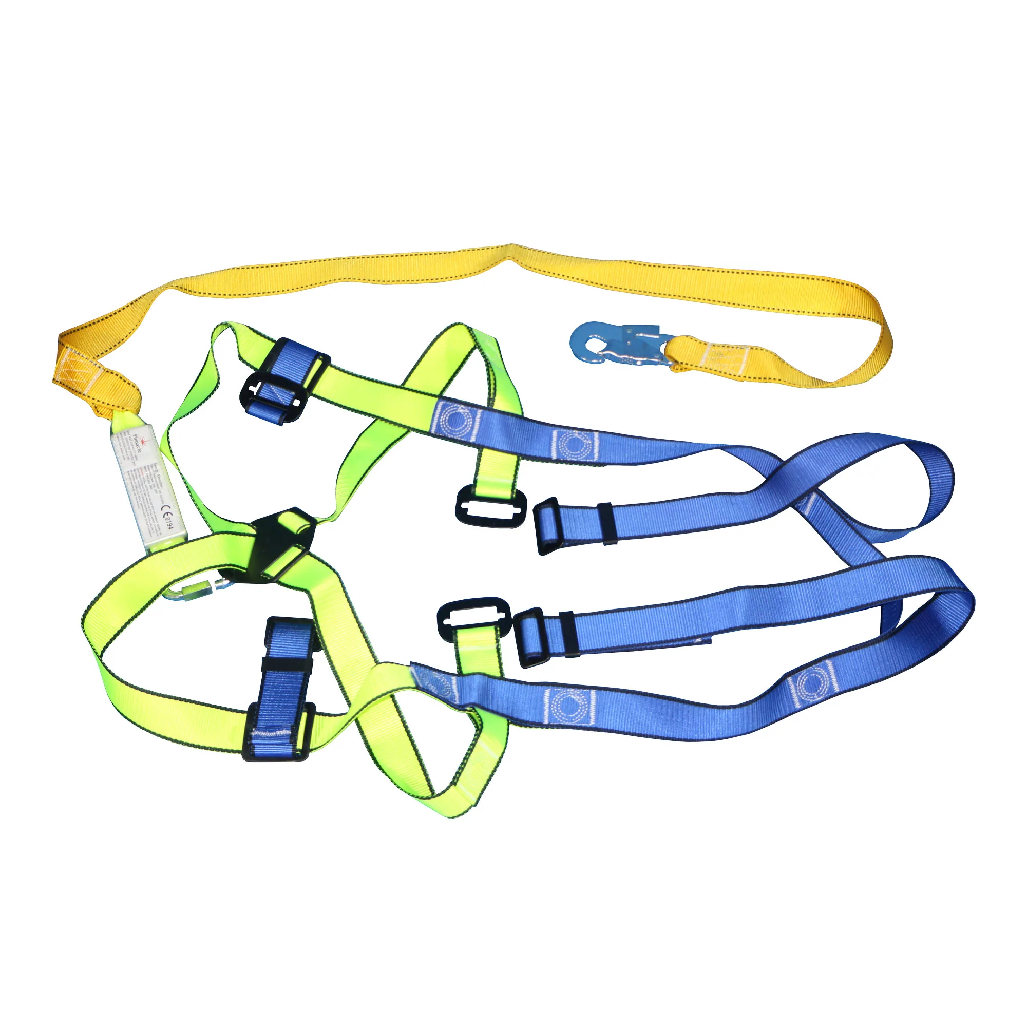 Single lanyard full body harness with snap hook